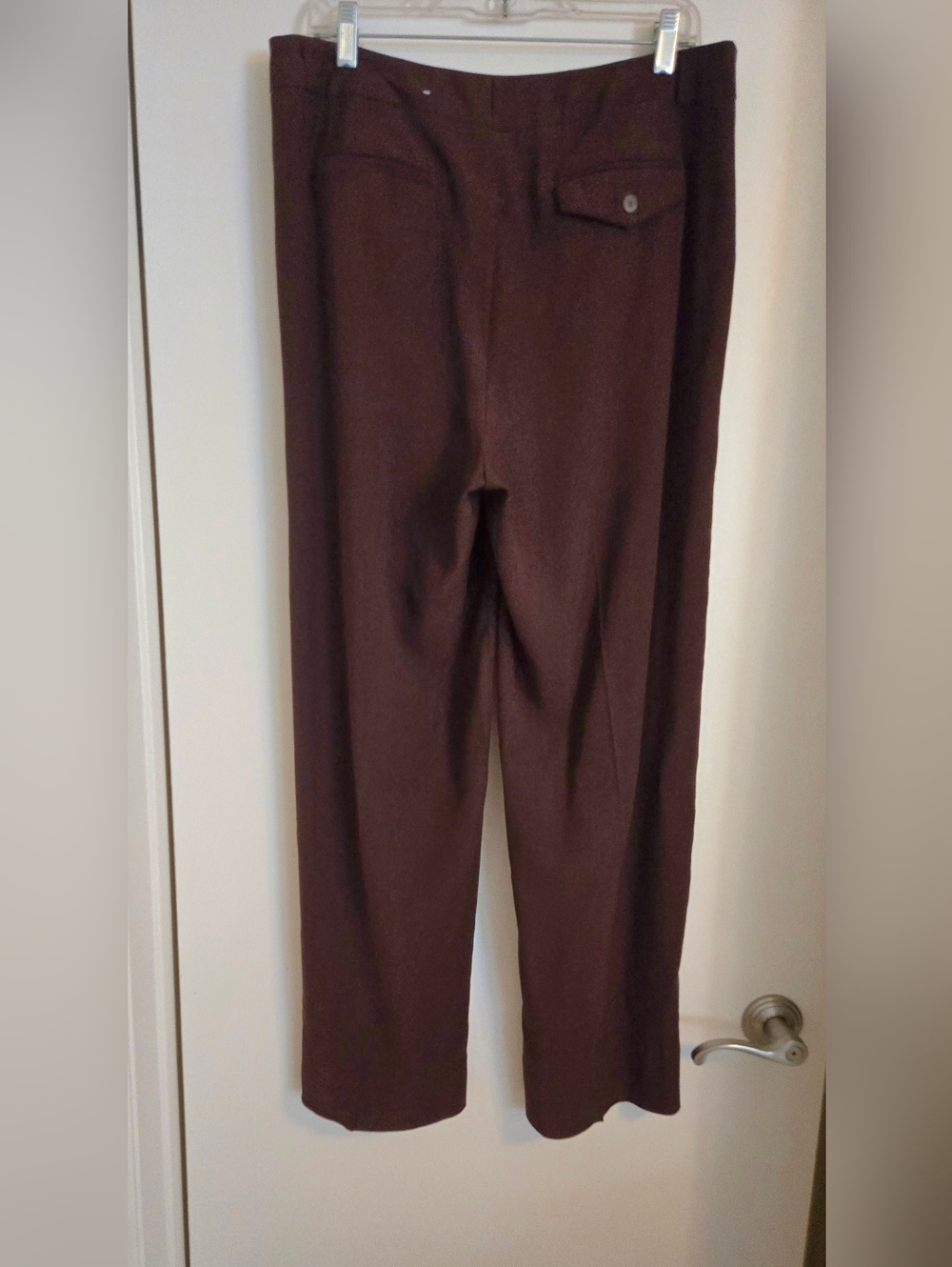 a new day Wide-Leg High Rise Maroon Trousers - Picture 3 of 5